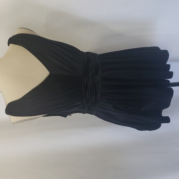 NWOT DKNY Silk Deep V Peplum Twisted Straps Pleated Waist Blouse Top - Picture 6 of 7